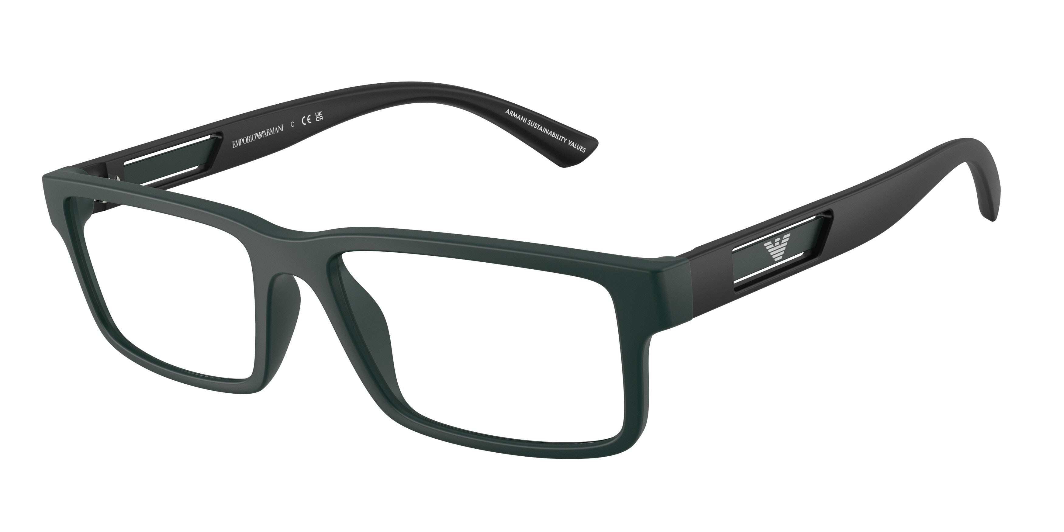 Occhiali da vista Emporio Armani EA 3278 (6370) colore matte petrol forma rettangolare lenti lente demo