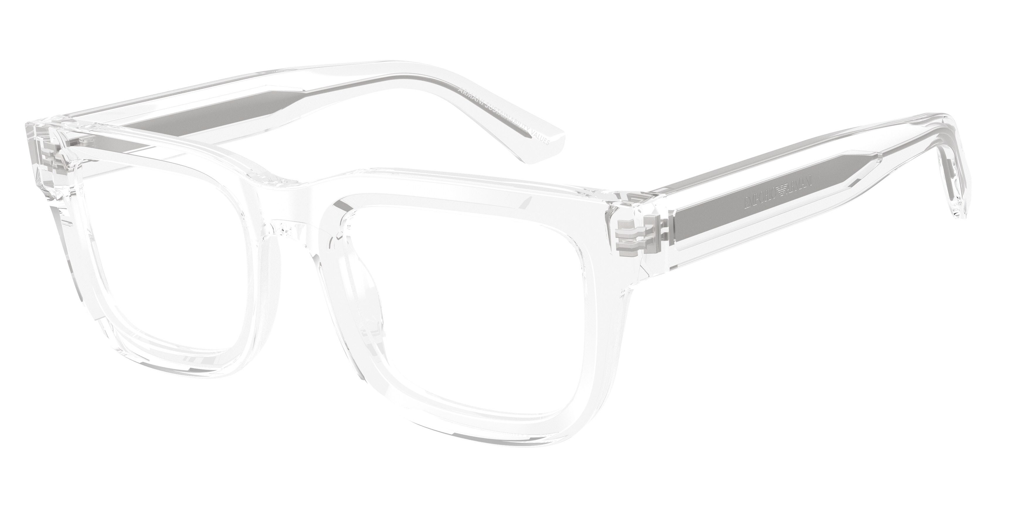Occhiali da vista Emporio Armani EA 3279 (6344) colore crystal brillante forma quadrato lenti lente demo