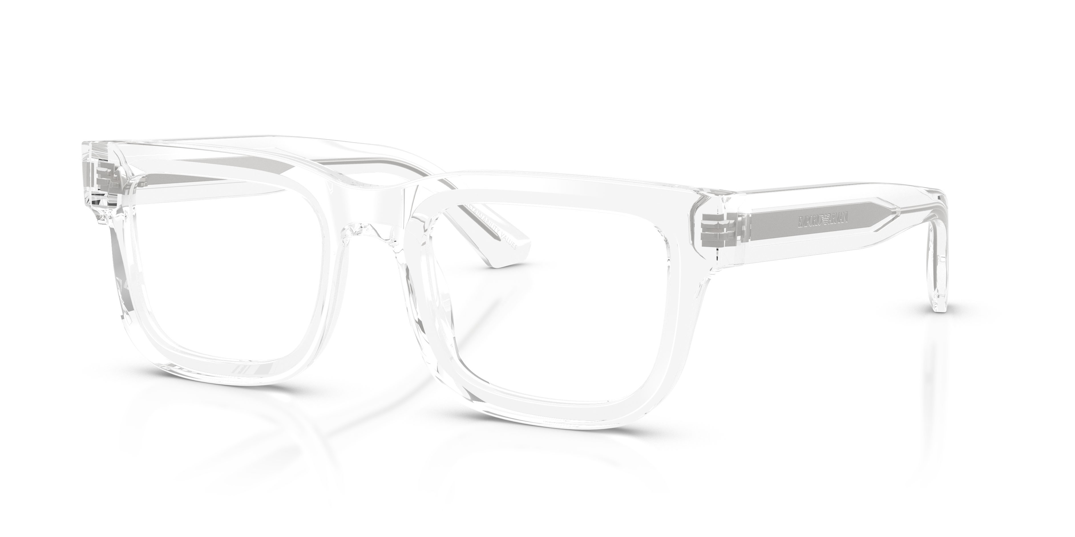 Occhiali da vista Emporio Armani EA 3279 (6344) colore crystal brillante forma quadrato lenti lente demo