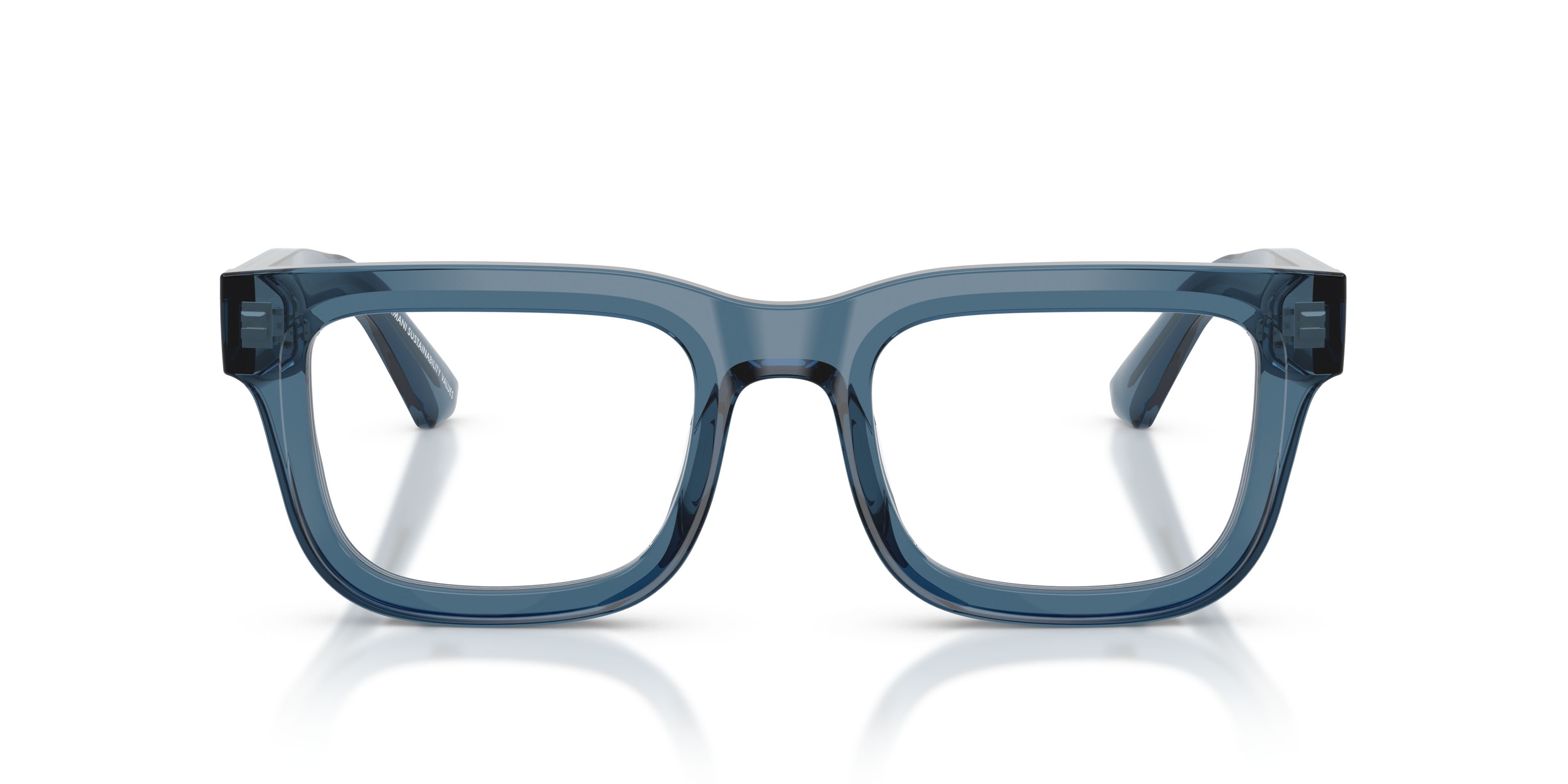 Occhiali da vista Emporio Armani EA 3279 (6362) colore blu trasparente lucido forma quadrato lenti lente demo