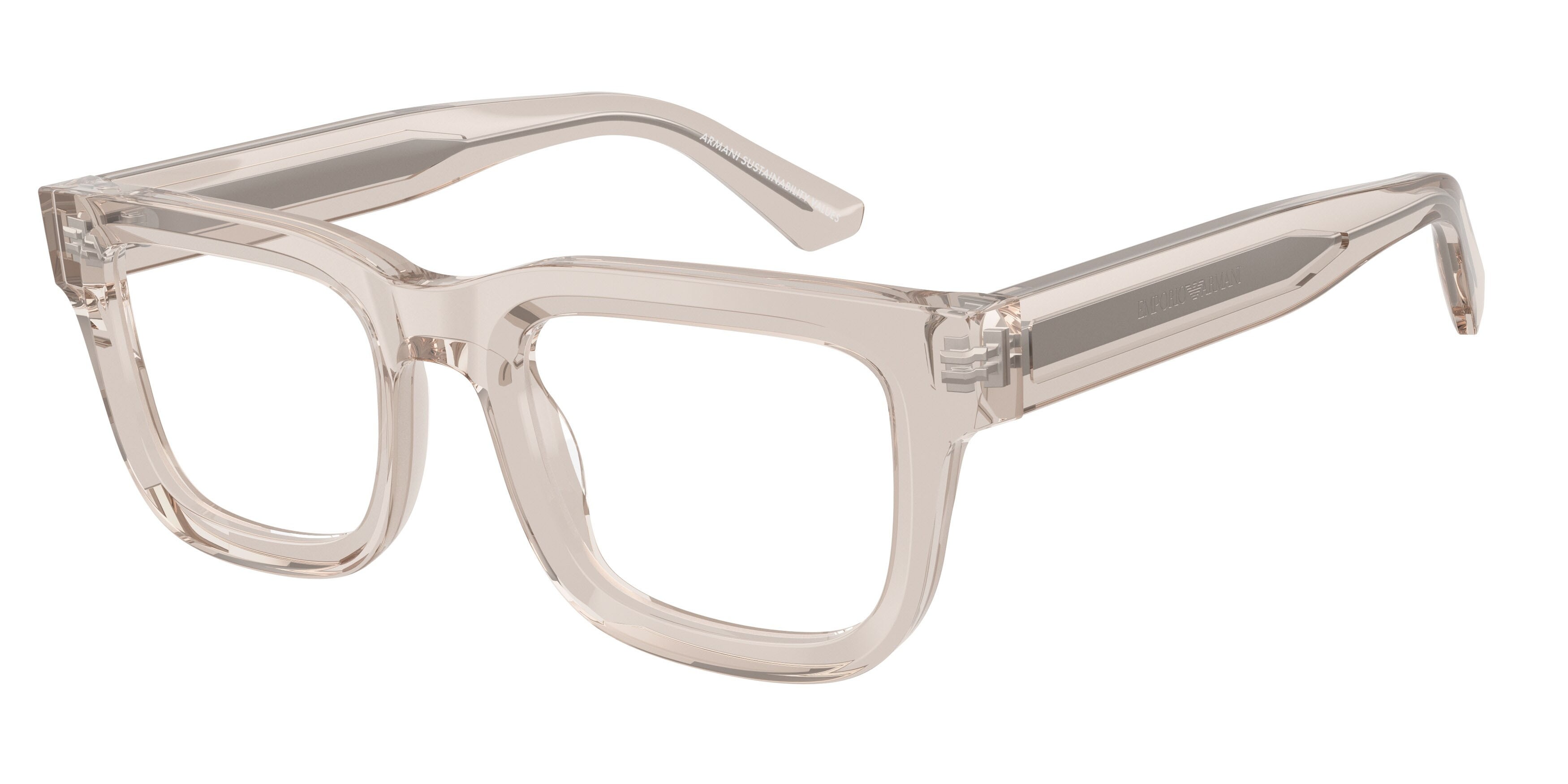 Occhiali da vista Emporio Armani EA 3279 (6363) colore tundra brillante trasparente forma quadrato lenti lente demo