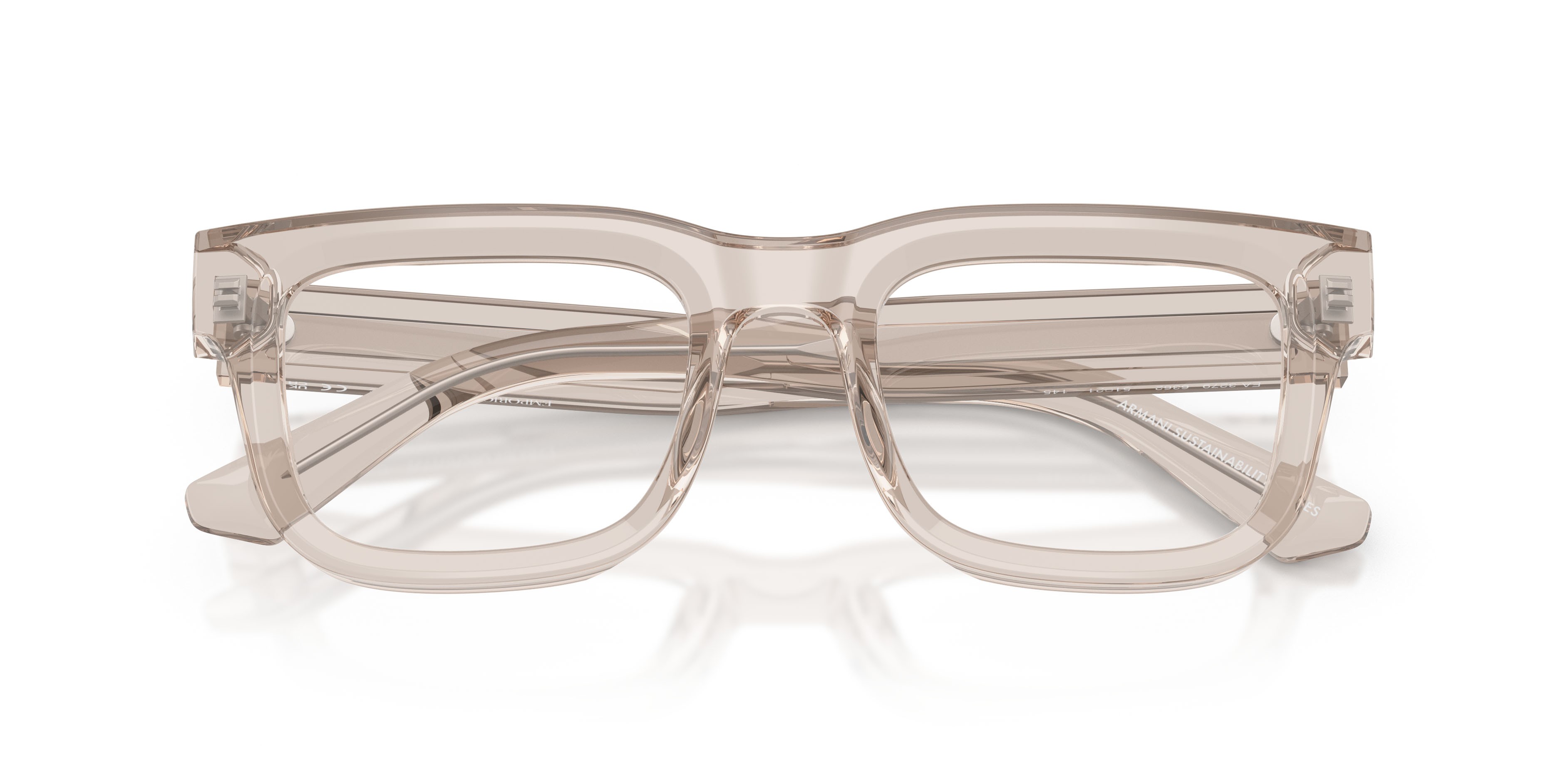Occhiali da vista Emporio Armani EA 3279 (6363) colore tundra brillante trasparente forma quadrato lenti lente demo