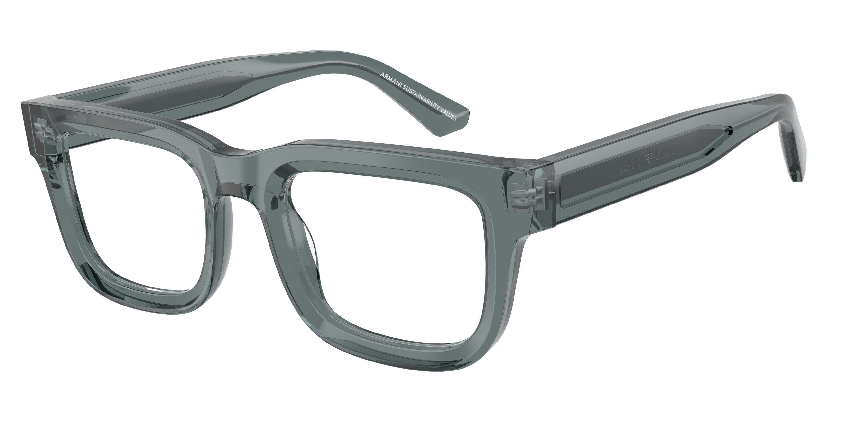 Occhiali da vista Emporio Armani EA 3279 (6364) colore grigio trasparente lucido forma quadrato lenti lente demo