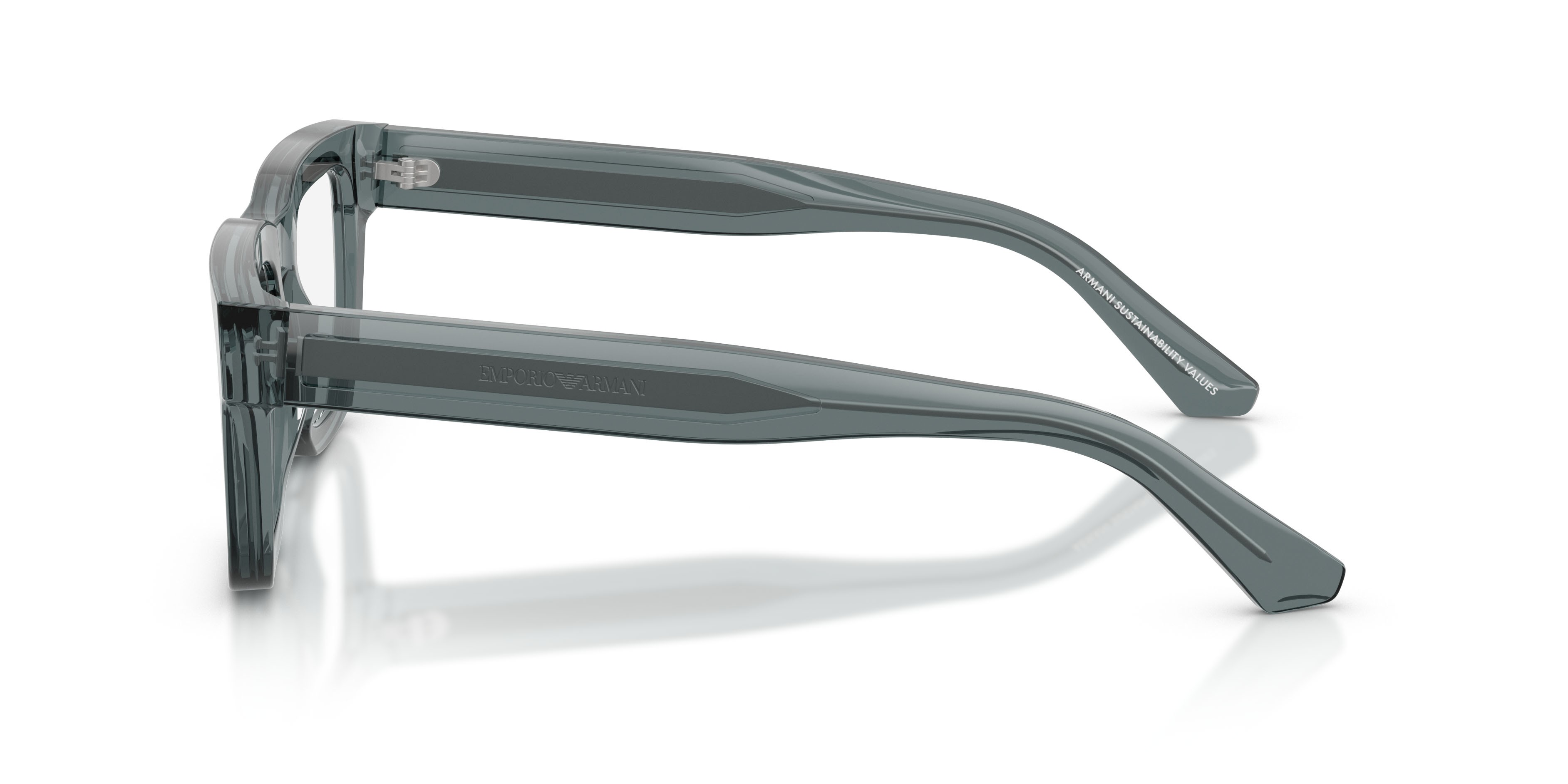 Occhiali da vista Emporio Armani EA 3279 (6364) colore grigio trasparente lucido forma quadrato lenti lente demo
