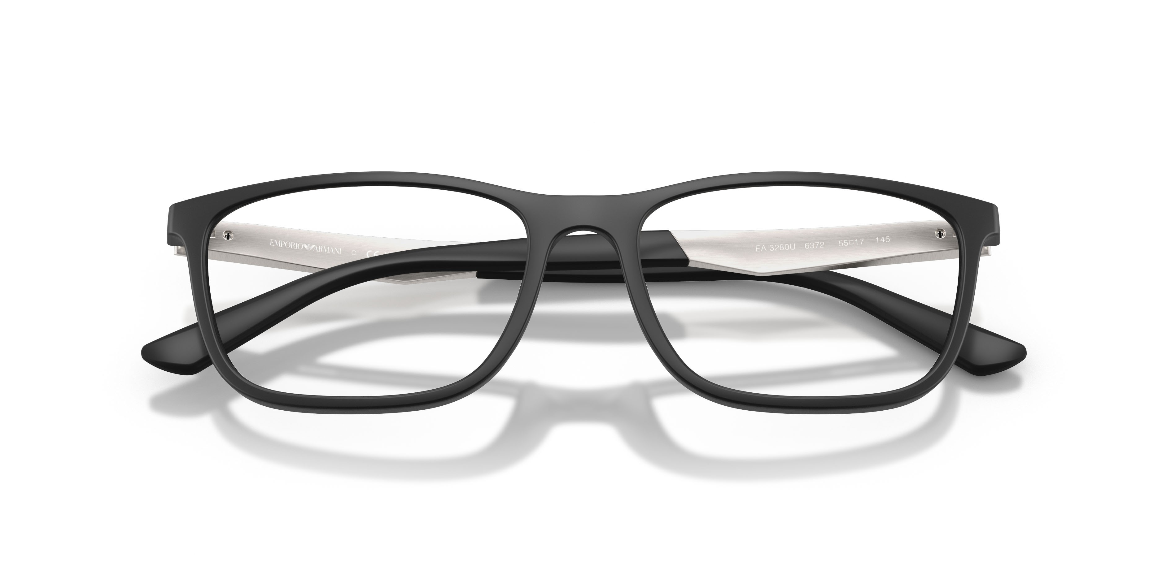 Occhiali da vista Emporio Armani EA 3280U (6372) colore nero opaco forma quadrato lenti lente demo
