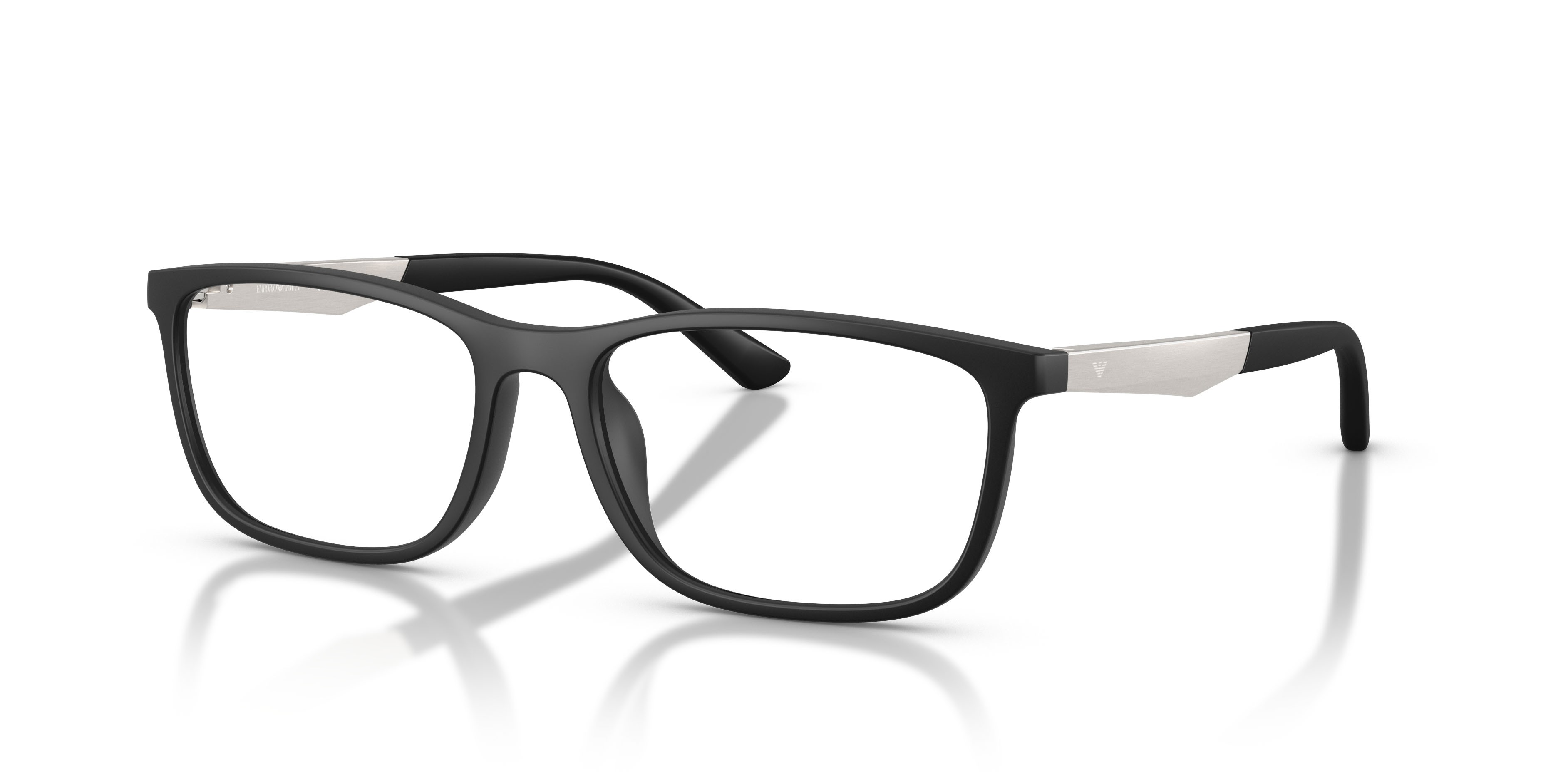 Occhiali da vista Emporio Armani EA 3280U (6372) colore nero opaco forma quadrato lenti lente demo