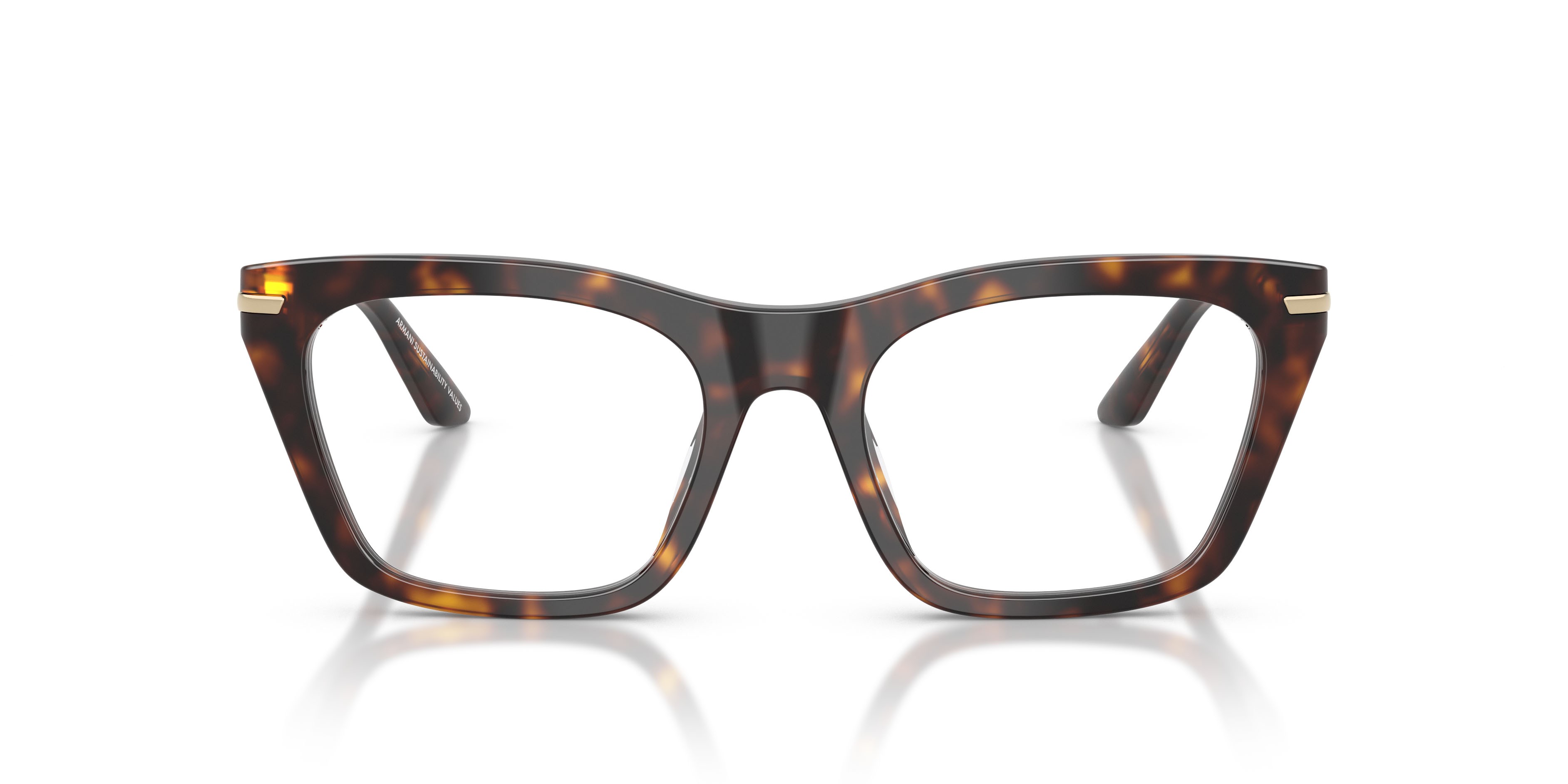 Eyeglasses Emporio Armani EA 3283BU (5026) color havana lucido shape cat eye lenses lente demo