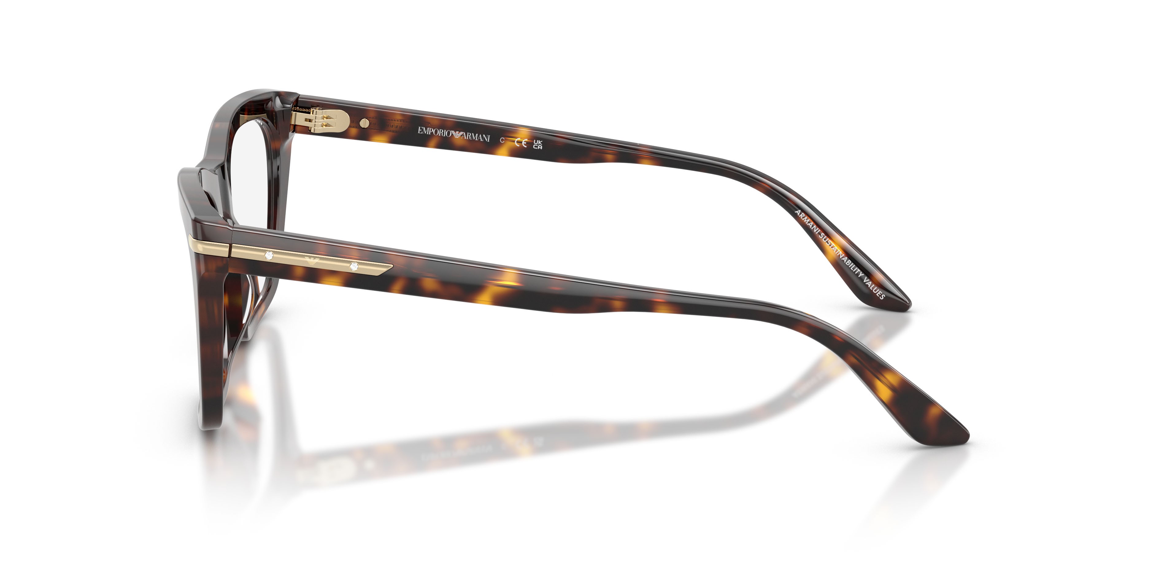 Eyeglasses Emporio Armani EA 3283BU (5026) color havana lucido shape cat eye lenses lente demo