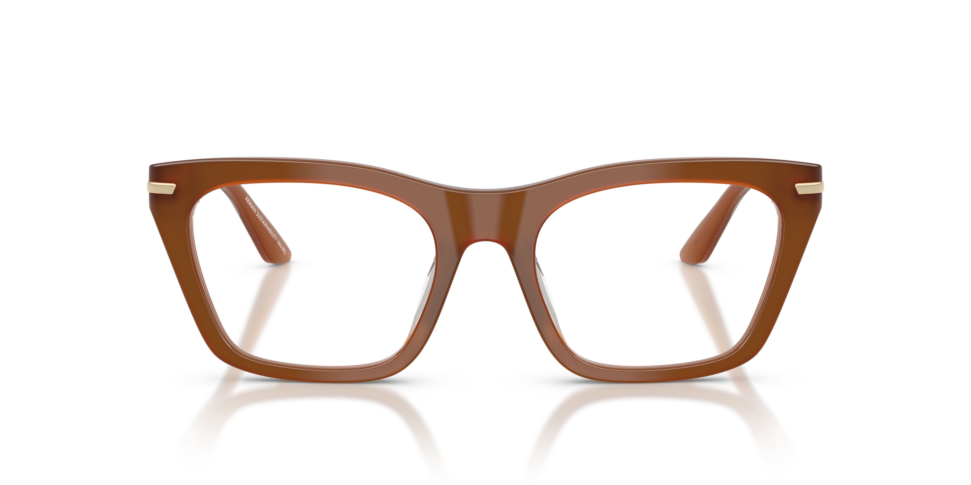 Occhiali da vista Emporio Armani EA 3283BU (6376) colore tabacco forma cat eye lenti lente demo