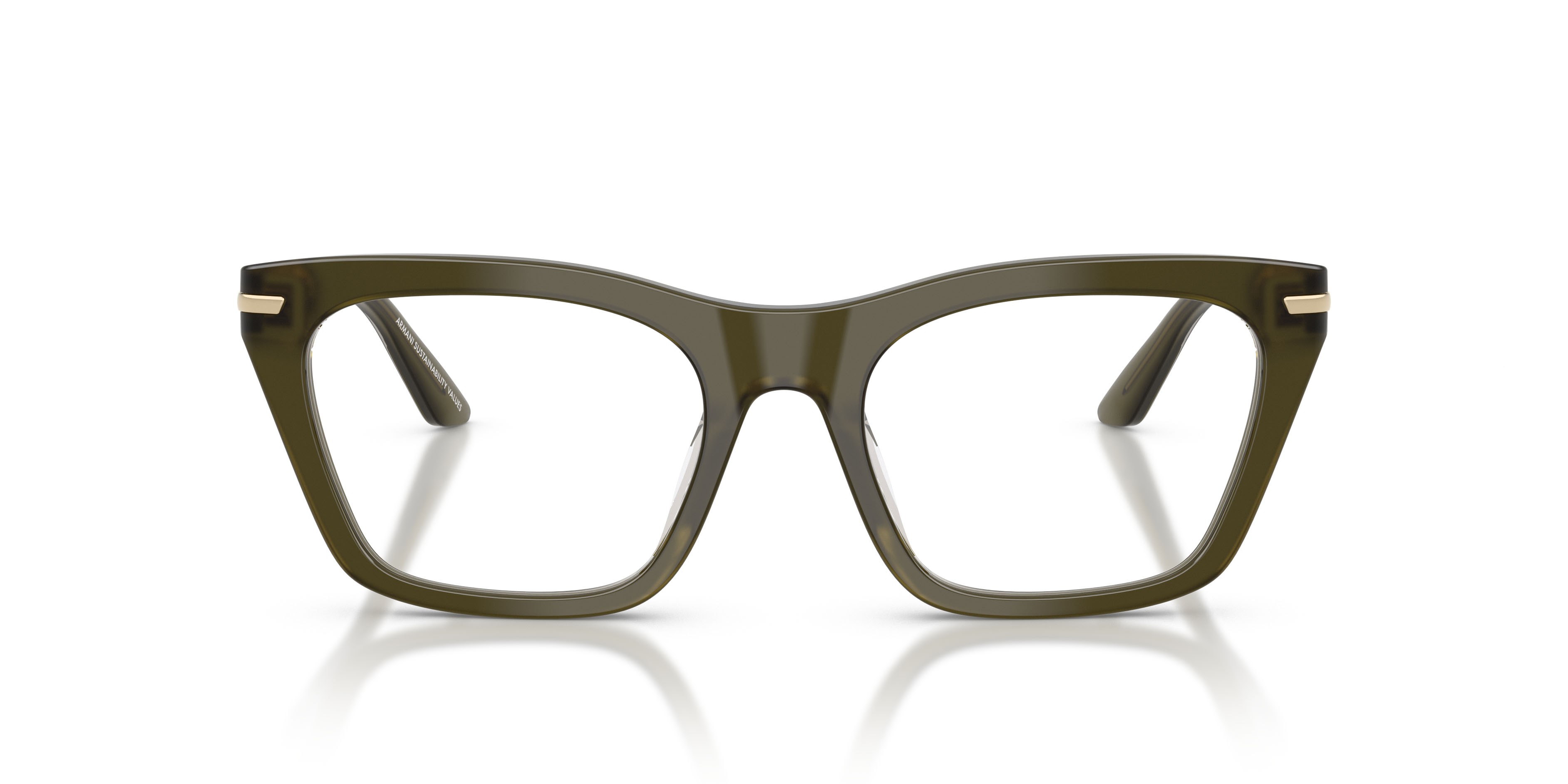 Occhiali da vista Emporio Armani EA 3283BU (6378) colore verde scuro lucido forma cat eye lenti lente demo