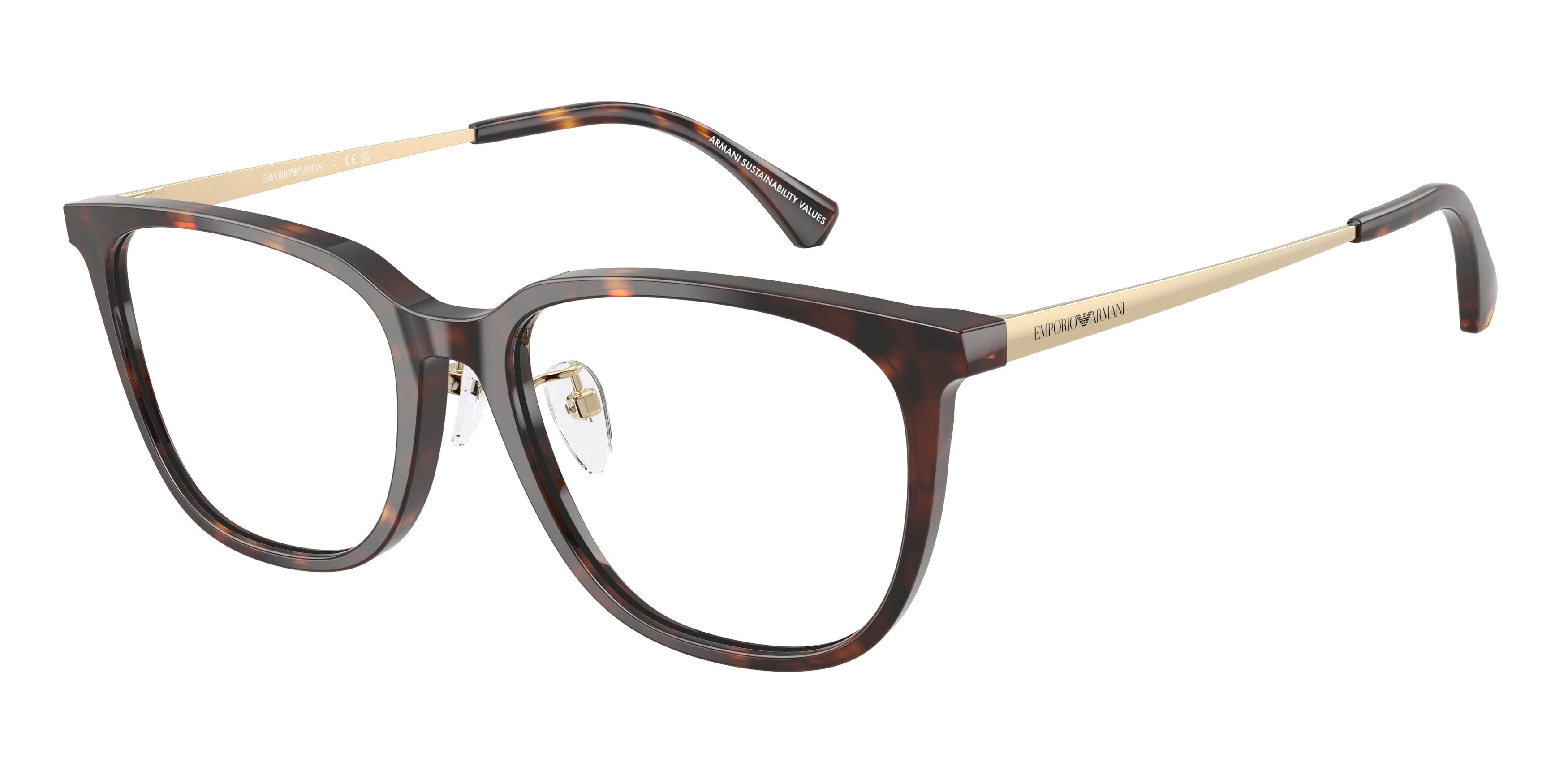 Occhiali da vista Emporio Armani EA 3284D (5026) colore havana lucido forma irregolare lenti lente demo