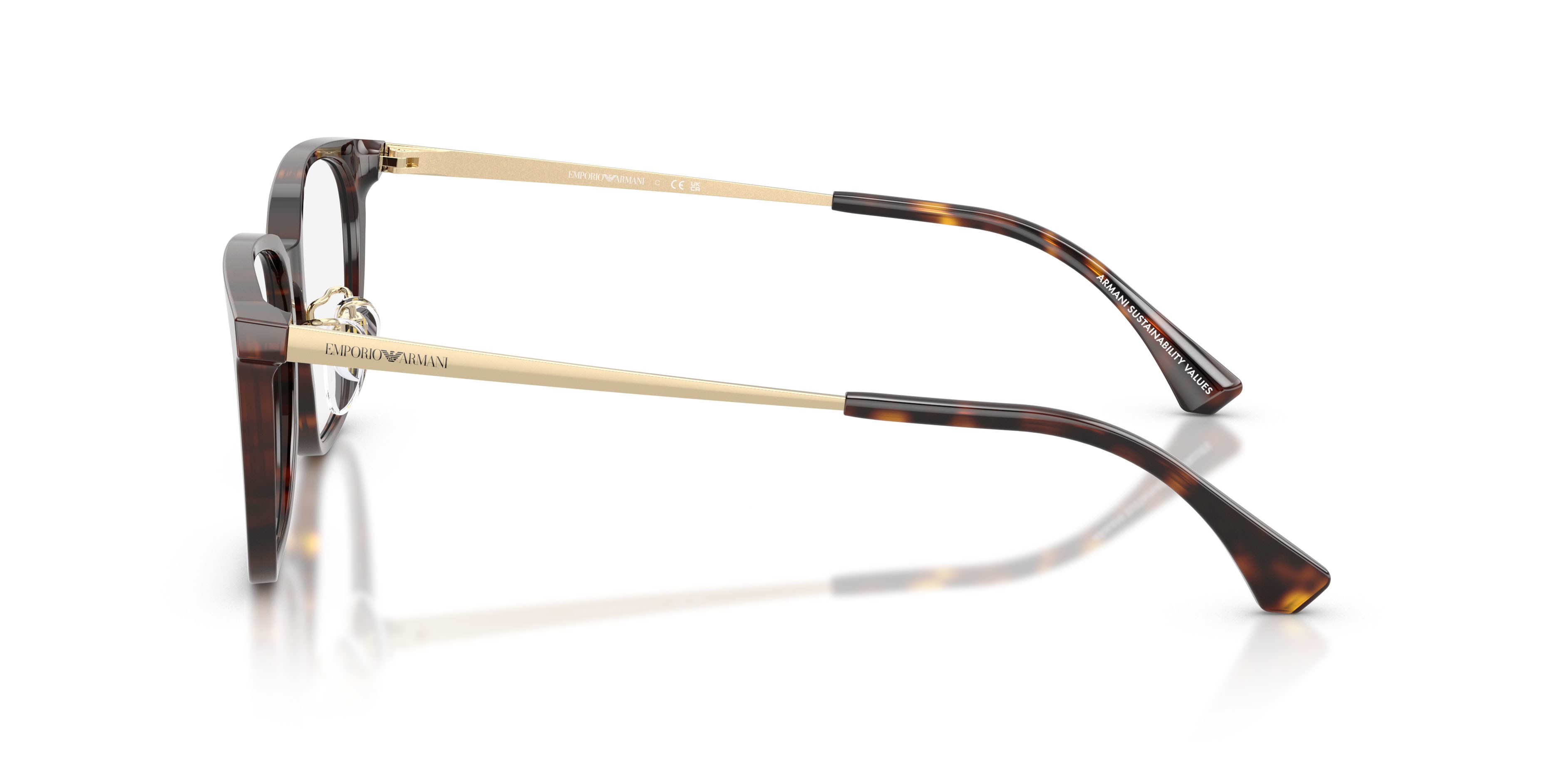 Occhiali da vista Emporio Armani EA 3284D (5026) colore havana lucido forma irregolare lenti lente demo