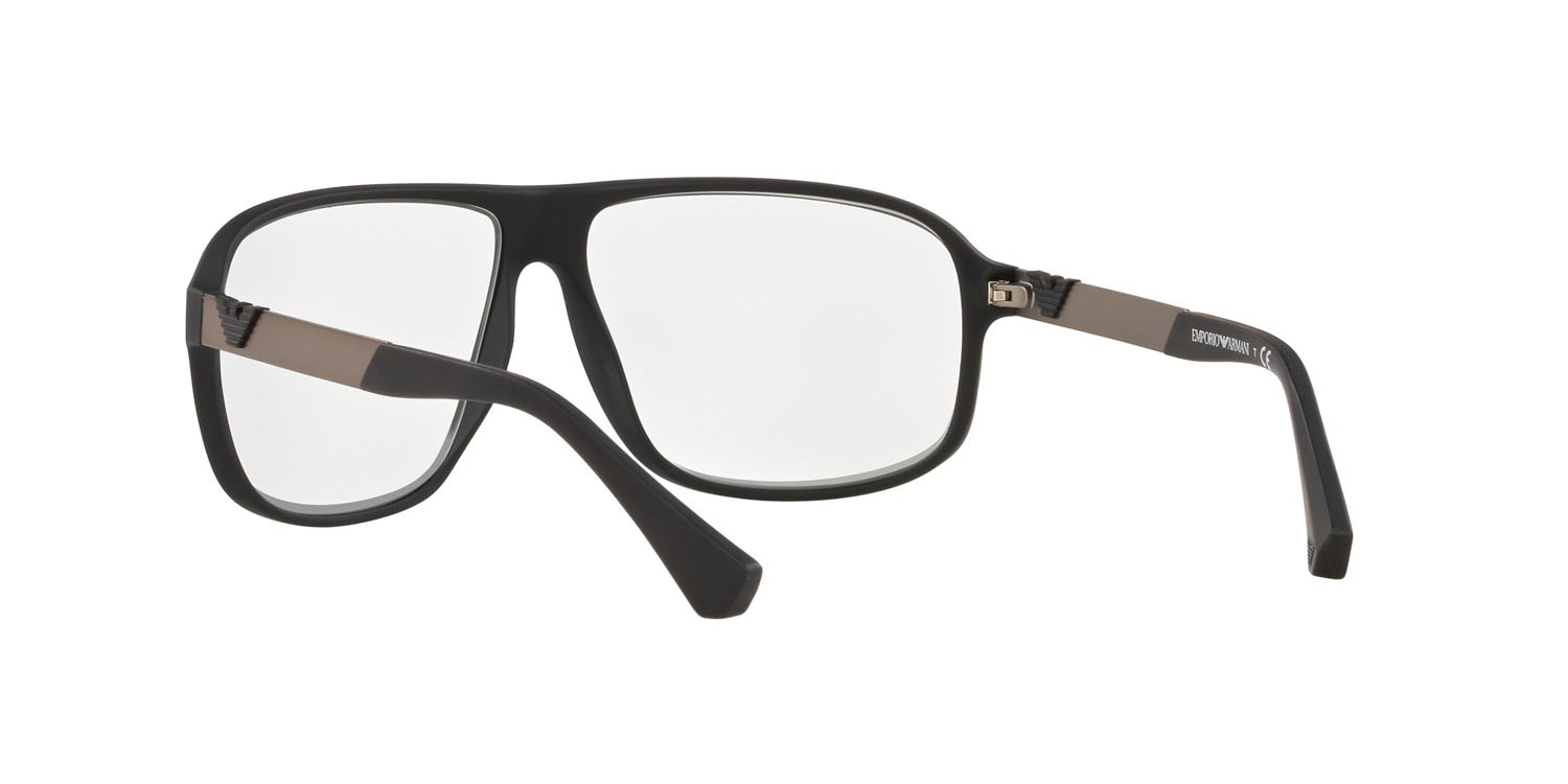 Sonnenbrillen Emporio Armani EA 4029 (50631W) farbe nero effetto gommato form quadratisch gläser trasparente