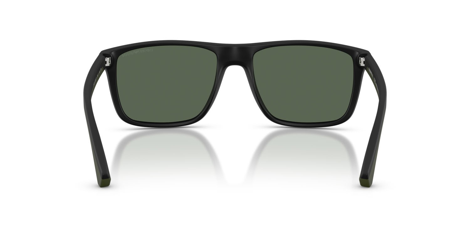 Occhiali da sole Emporio Armani EA 4033 (500171) colore nero opaco forma quadrato lenti verde scuro