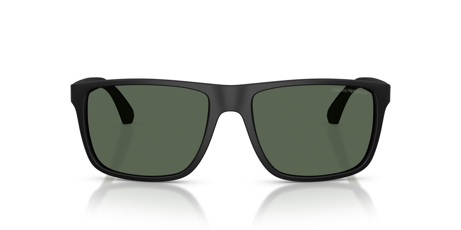 Occhiali da sole Emporio Armani EA 4033 (500171) colore nero opaco forma quadrato lenti verde scuro