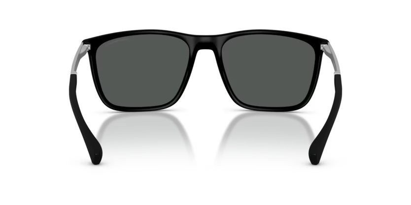 Occhiali da sole Emporio Armani EA 4150 (506387) colore black rubber forma rettangolare lenti grey