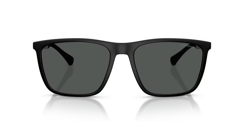 Occhiali da sole Emporio Armani EA 4150 (506387) colore black rubber forma rettangolare lenti grey