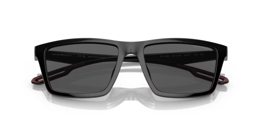 Occhiali da vista Emporio Armani EA 4189U (50171W) + Clip on colore nero lucido forma rettangolare lenti trasparente