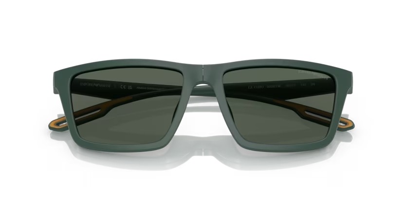 Brillen Emporio Armani EA 4189U (50581W) + Clip on farbe verde opaco form rechteckig gläser trasparente