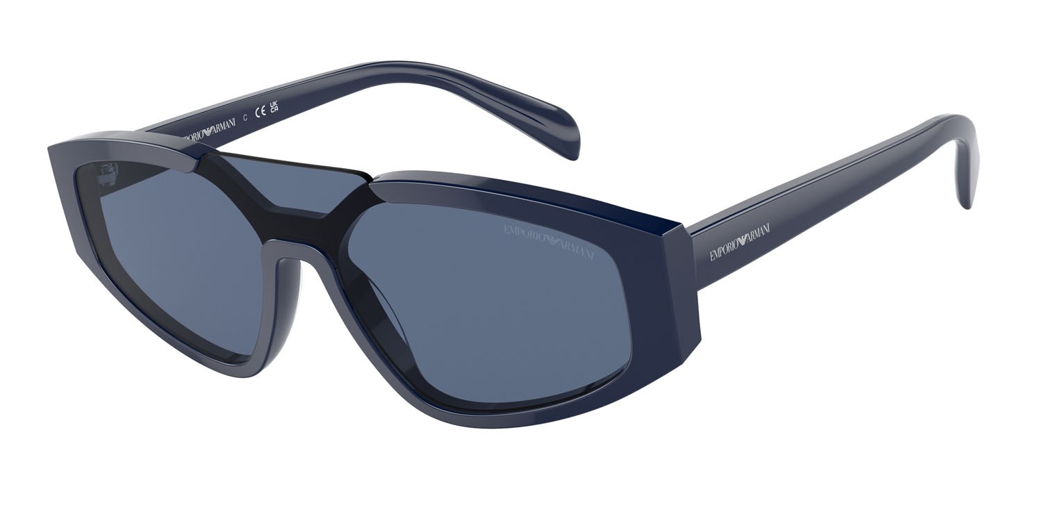 Sonnenbrillen Emporio Armani EA 4194 (514580) farbe blu lucido form cat-eye gläser blu scuro