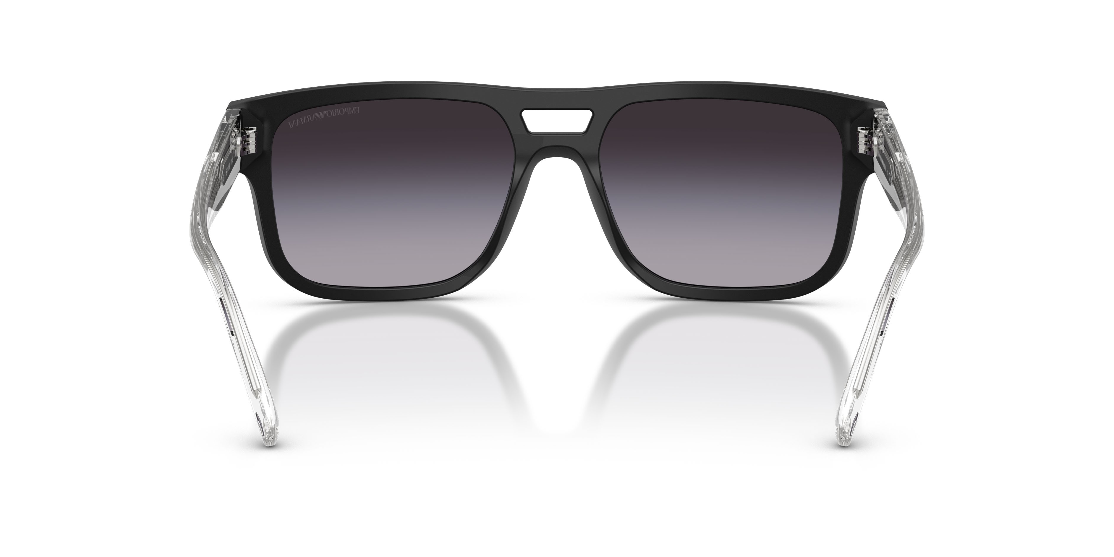 Occhiali da sole Emporio Armani EA 4197 (50018G) colore nero opaco forma quadrato lenti sfumato grigio