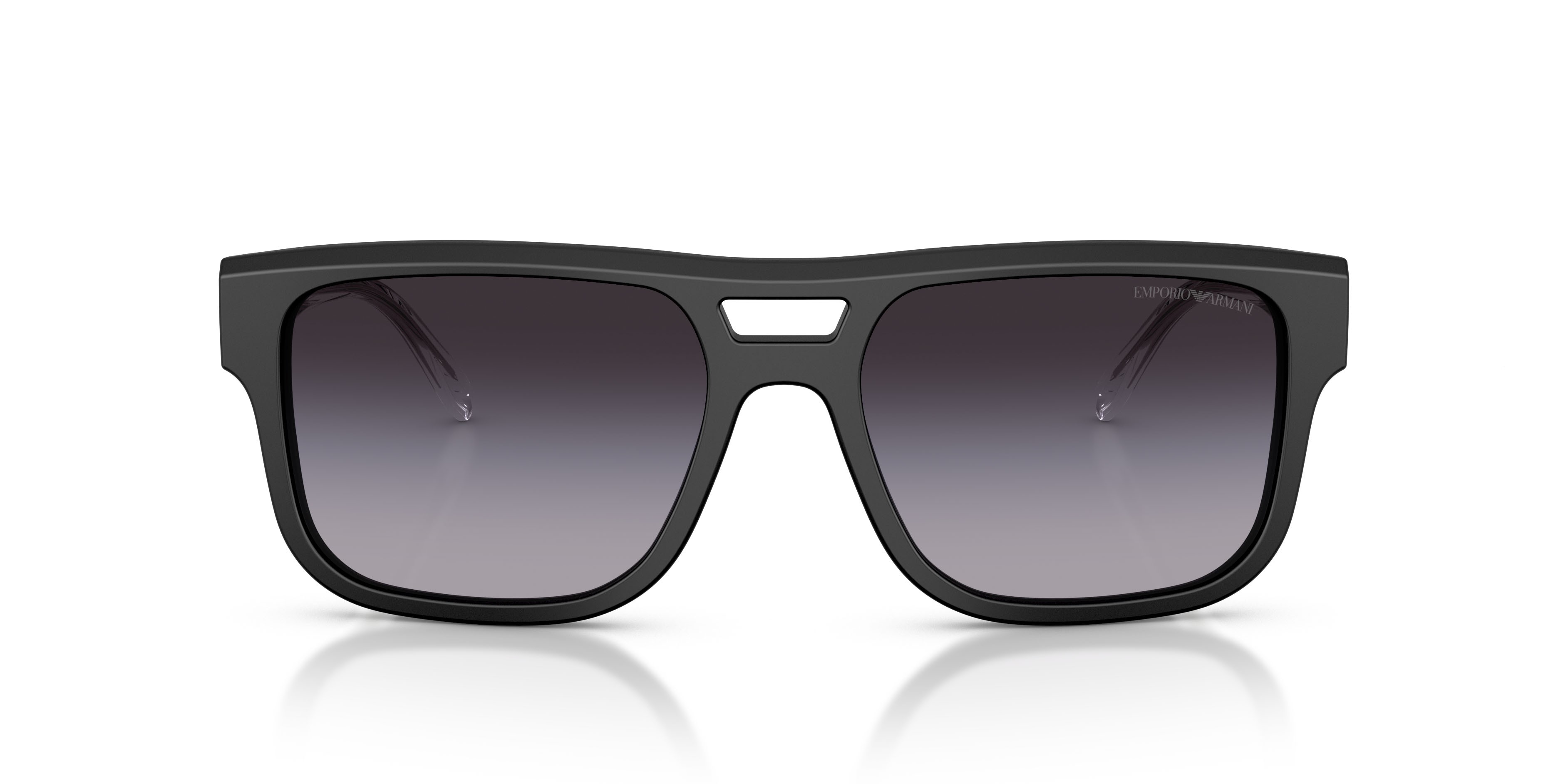 Occhiali da sole Emporio Armani EA 4197 (50018G) colore nero opaco forma quadrato lenti sfumato grigio