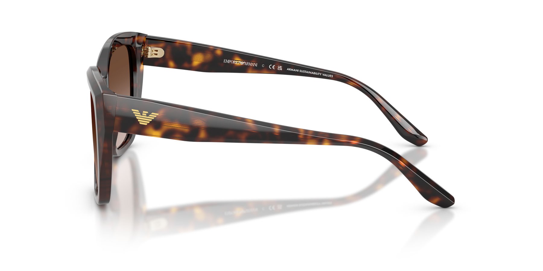 Sunglasses Emporio Armani EA 4198 (502613) color havana lucido shape cat eye lenses marrone sfumato
