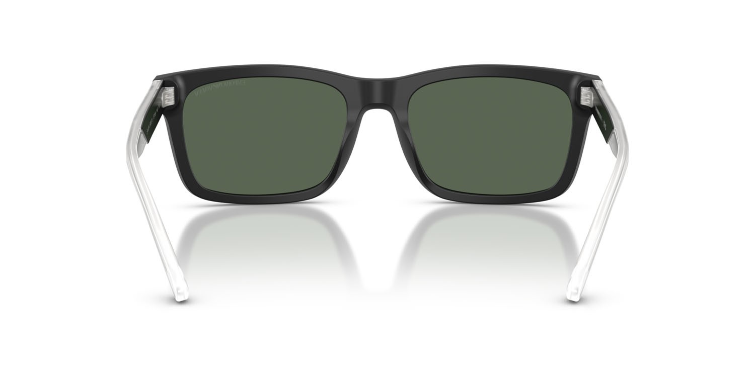 Occhiali da sole Emporio Armani EA 4224 (500171) colore nero opaco forma rettangolare lenti verde scuro