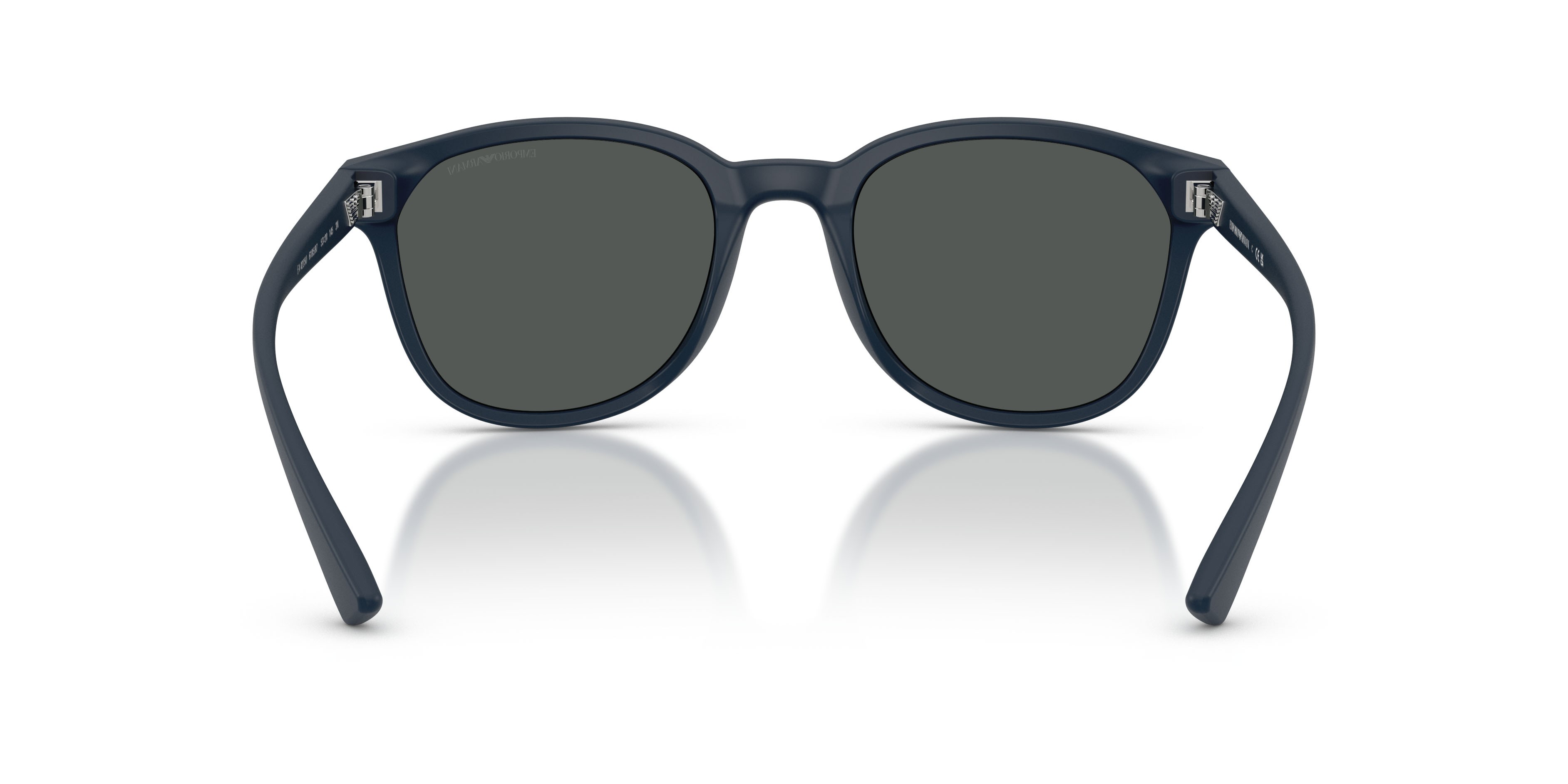 Occhiali da sole Emporio Armani EA 4225U (618587) colore blu navy opaco forma pantos lenti grigio scuro