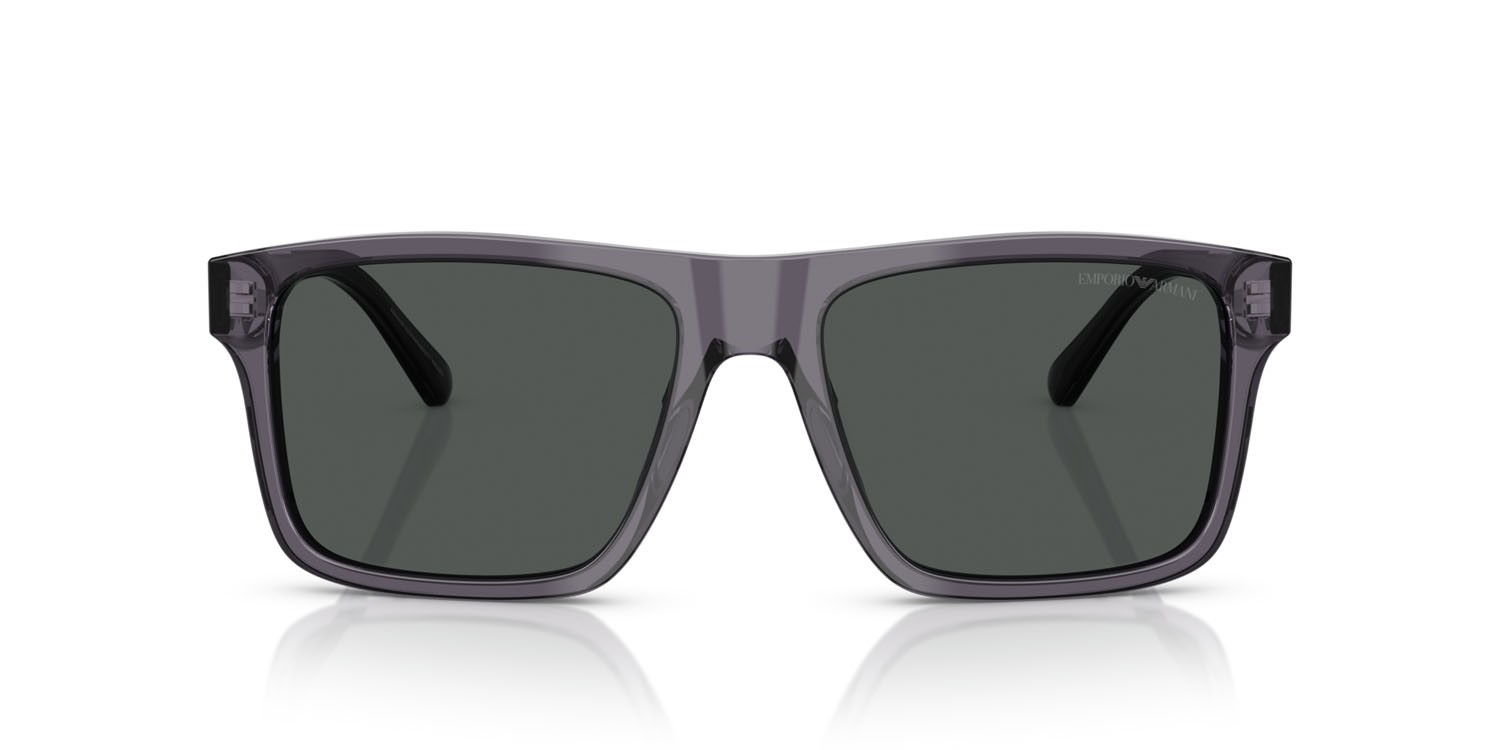 Occhiali da sole Emporio Armani EA 4232 (610687) colore grigio scuro trasparente forma quadrato lenti fumo
