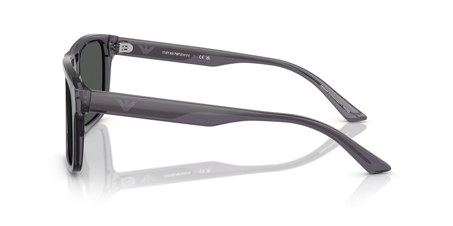 Occhiali da sole Emporio Armani EA 4232 (610687) colore grigio scuro trasparente forma quadrato lenti fumo
