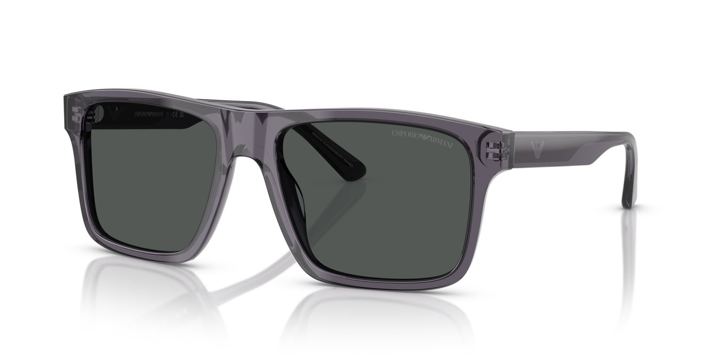 Occhiali da sole Emporio Armani EA 4232 (610687) colore grigio scuro trasparente forma quadrato lenti fumo