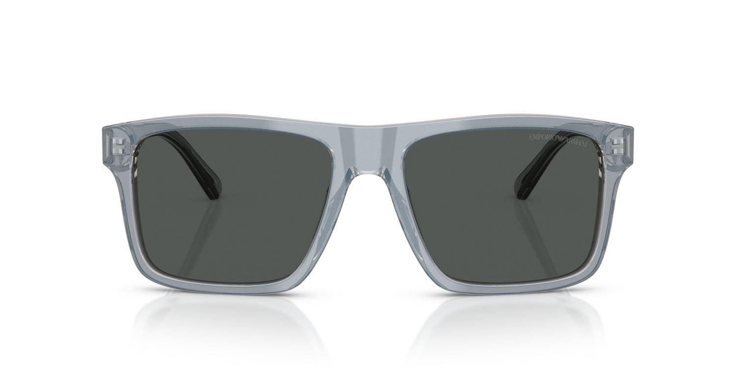 Occhiali da sole Emporio Armani EA 4232 (617787) colore grigio iridescente forma quadrato lenti fumo