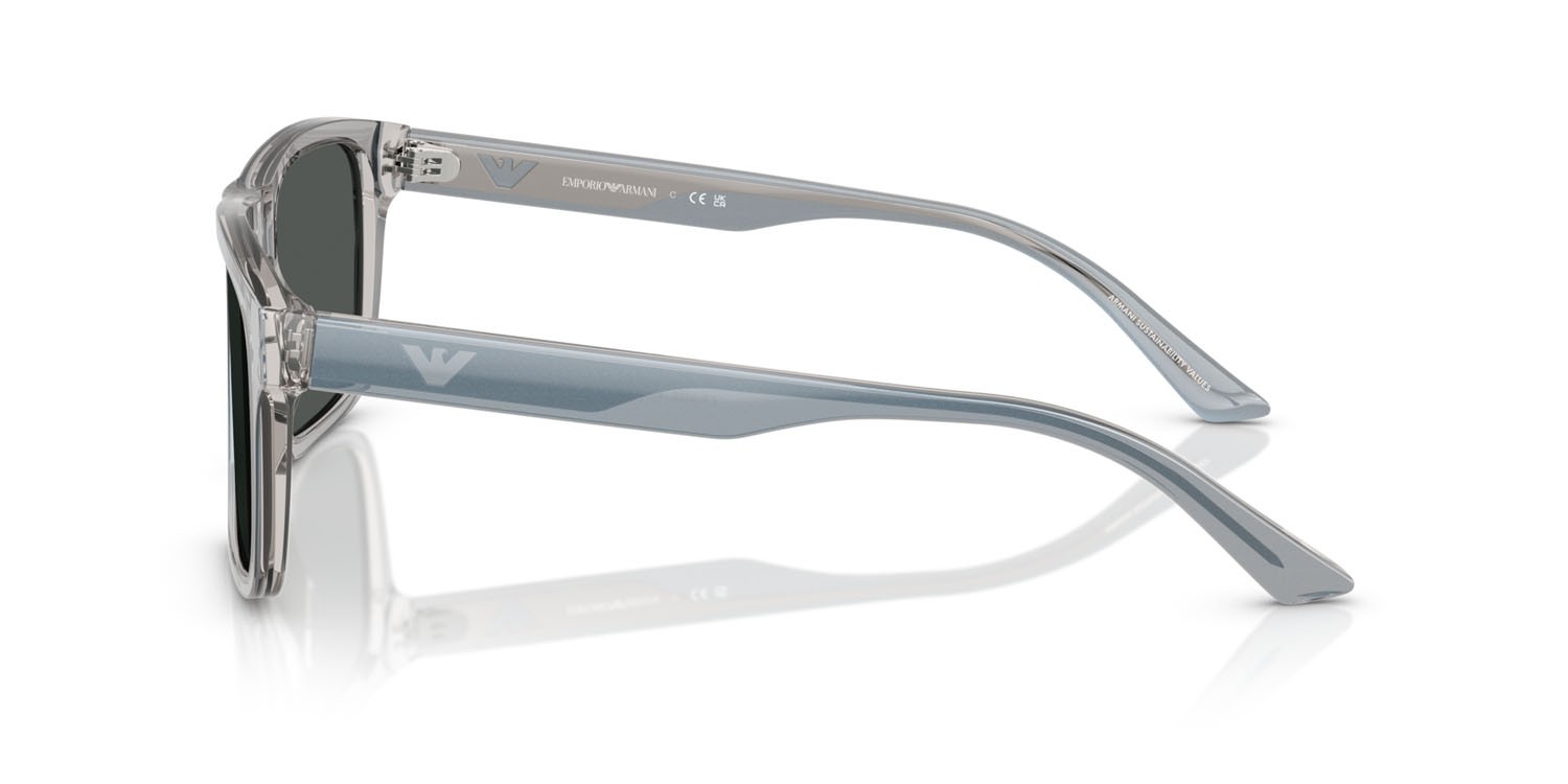 Occhiali da sole Emporio Armani EA 4232 (617787) colore grigio iridescente forma quadrato lenti fumo