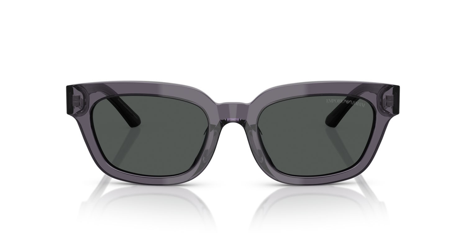Occhiali da sole Emporio Armani EA 4233U (610687) colore grigio trasparente forma irregolare lenti grigio scuro