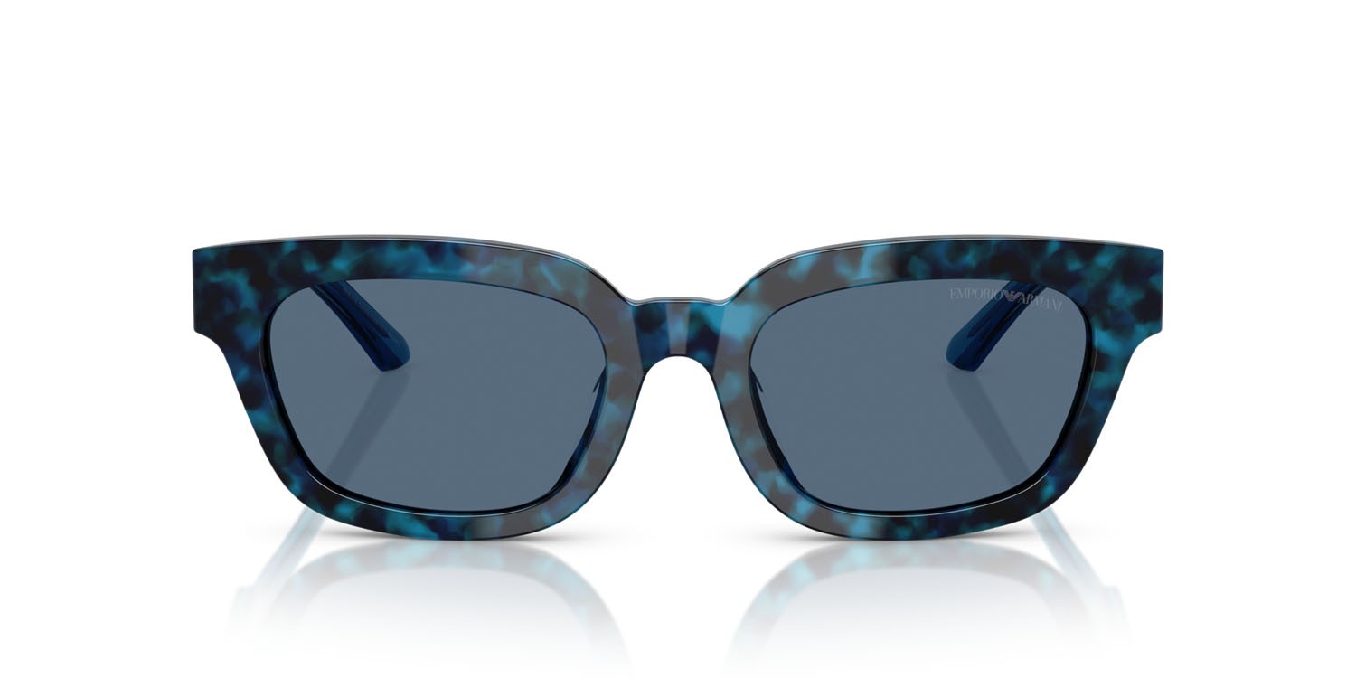 Sunglasses Emporio Armani EA 4233U (618080) color havana blu shape irregular lenses blu scuro