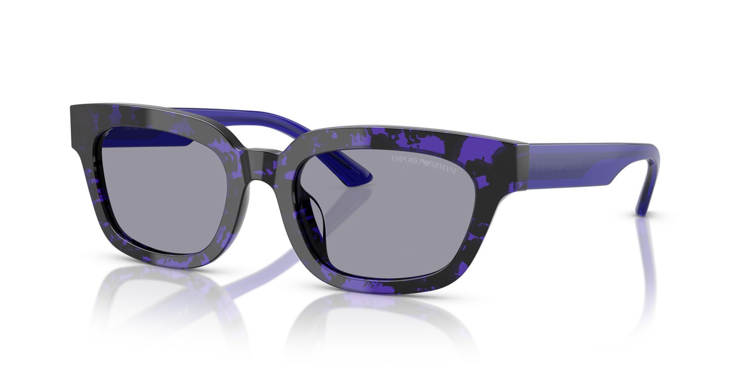 Sunglasses Emporio Armani EA 4233U (618380) color havana violetto shape irregular lenses blu
