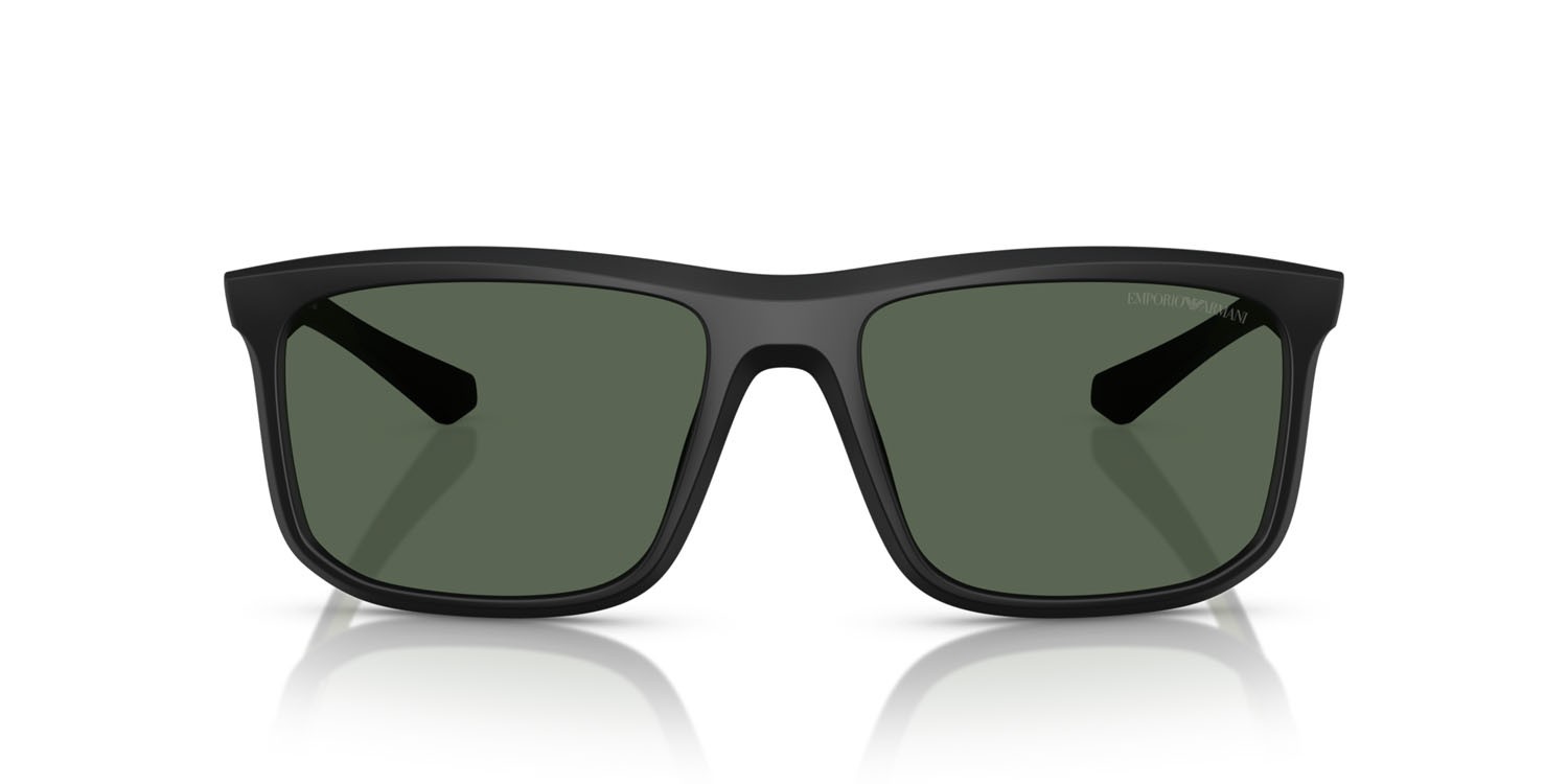 Occhiali da sole Emporio Armani EA 4234U (500171) colore nero opaco forma quadrato lenti verde scuro