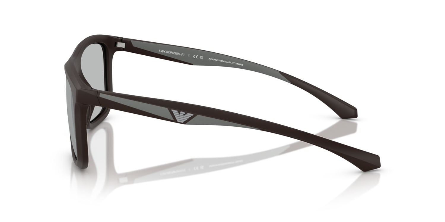 Sonnenbrillen Emporio Armani EA 4234U (618687) farbe marrone opaco form quadratisch gläser grigio chiaro