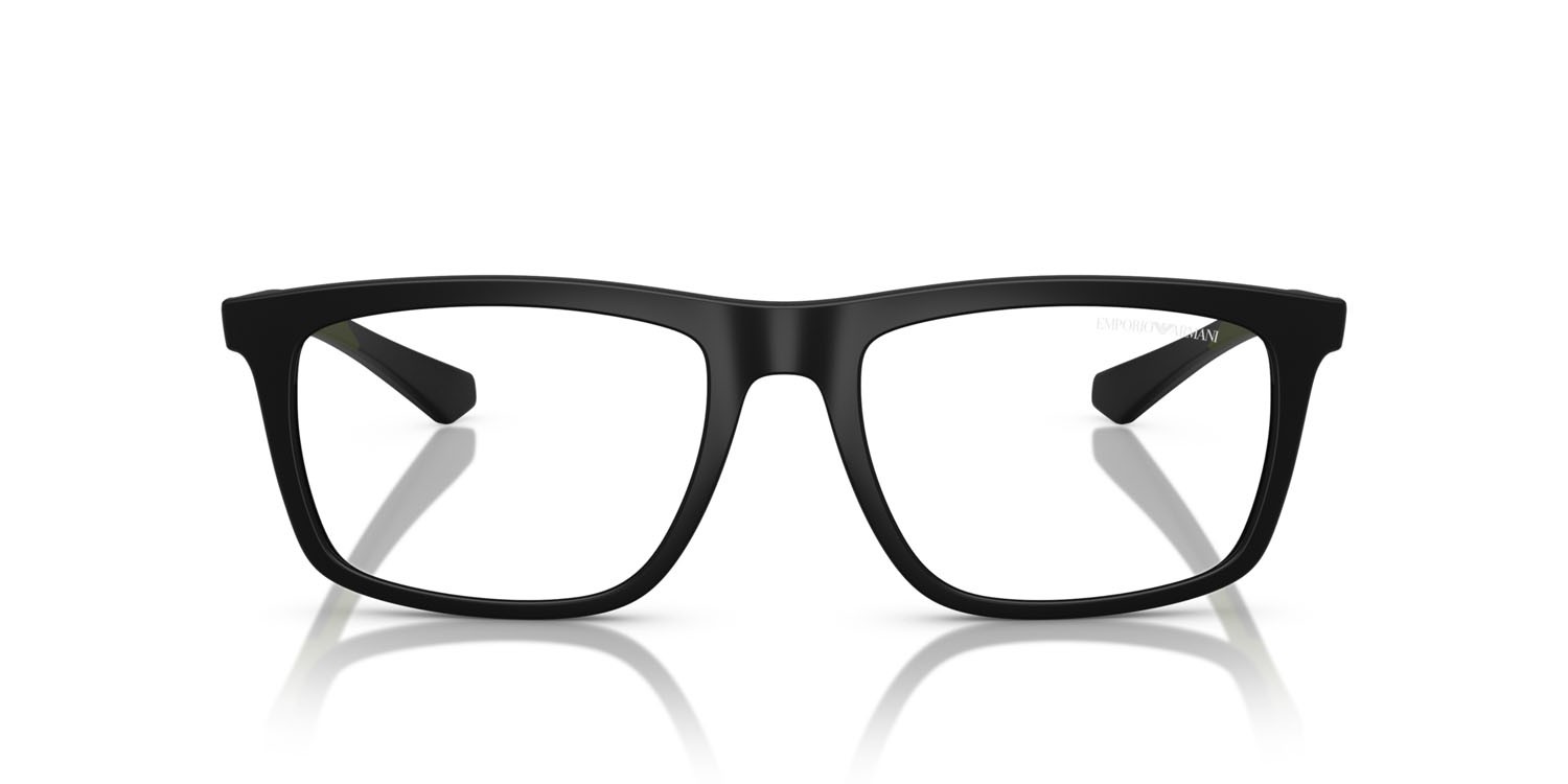 Occhiali da sole Emporio Armani EA 4235 (50011W) colore nero opaco forma quadrato lenti trasparente