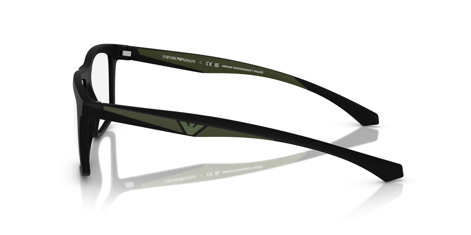 Occhiali da sole Emporio Armani EA 4235 (50011W) colore nero opaco forma quadrato lenti trasparente