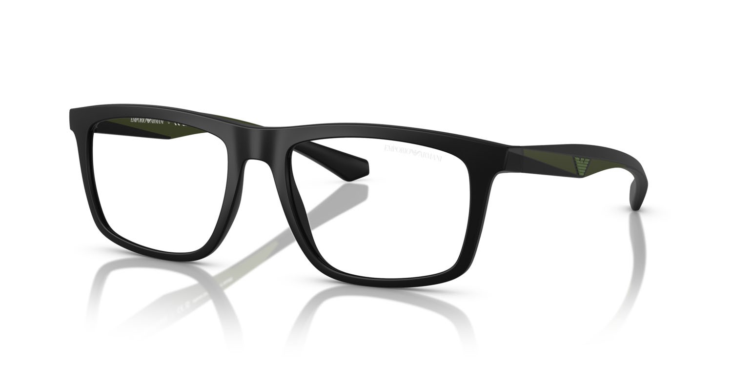 Occhiali da sole Emporio Armani EA 4235 (50011W) colore nero opaco forma quadrato lenti trasparente