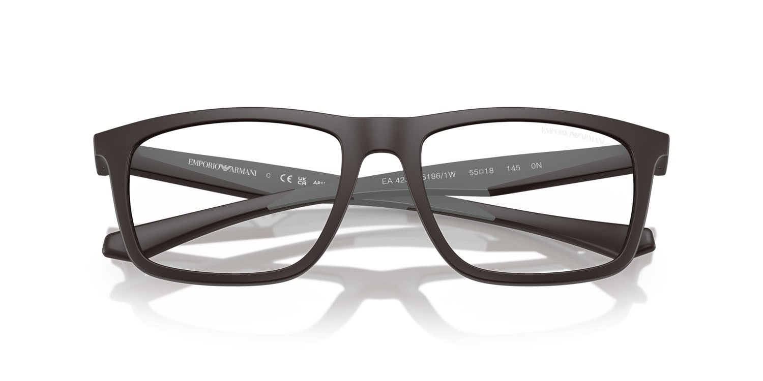 Occhiali da sole Emporio Armani EA 4235 (61861W) colore marrone opaco forma quadrato lenti trasparente