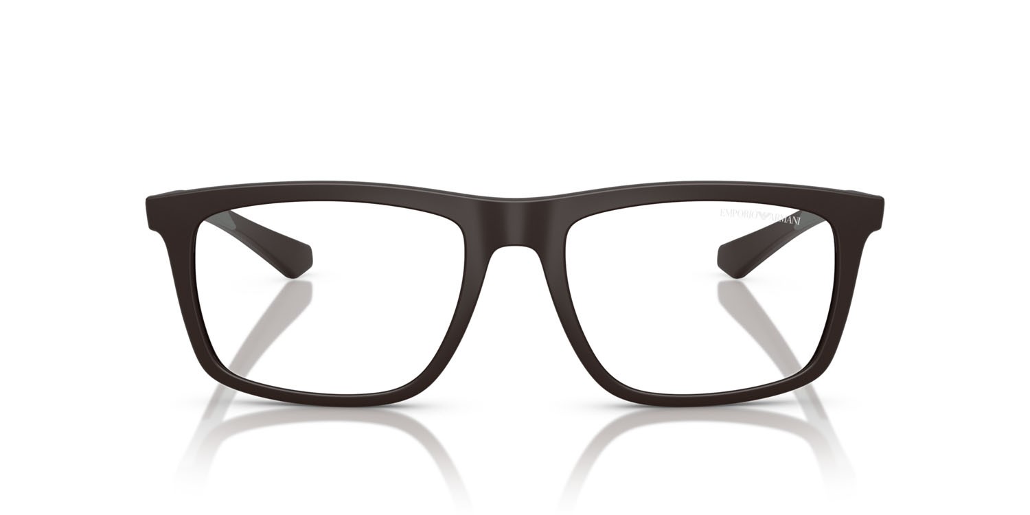 Occhiali da sole Emporio Armani EA 4235 (61861W) colore marrone opaco forma quadrato lenti trasparente