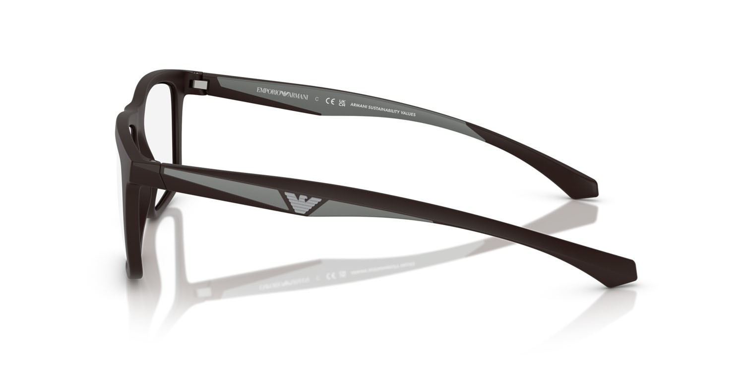 Occhiali da sole Emporio Armani EA 4235 (61861W) colore marrone opaco forma quadrato lenti trasparente