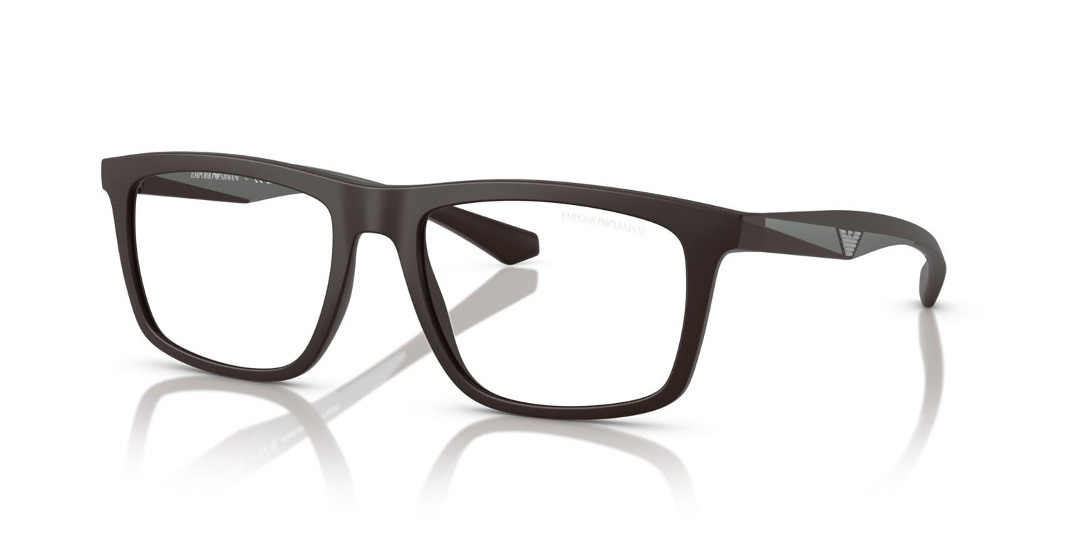 Occhiali da sole Emporio Armani EA 4235 (61861W) colore marrone opaco forma quadrato lenti trasparente