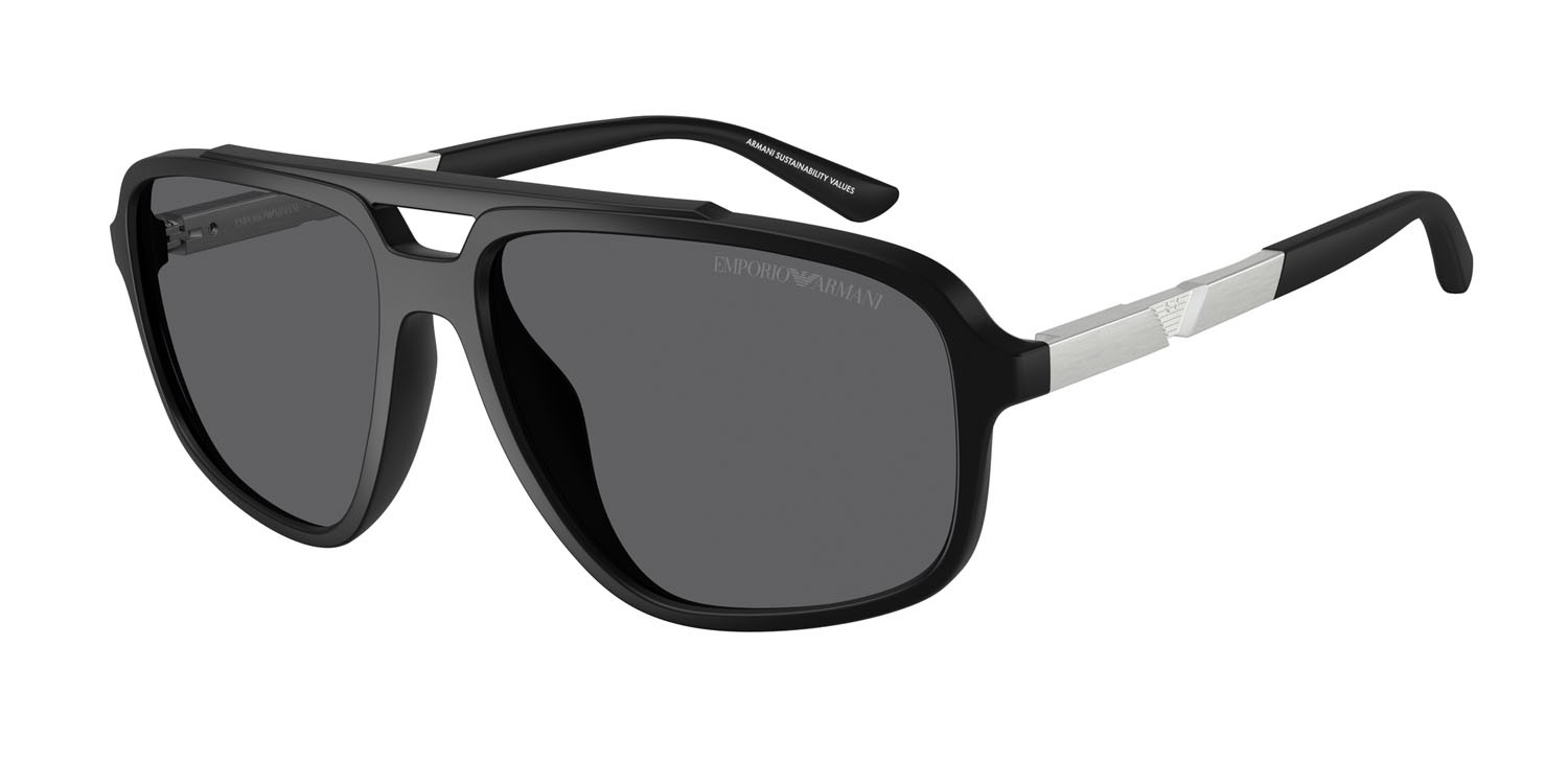 Sonnenbrillen Emporio Armani EA 4236U (5001T3) farbe nero opaco form aviator gläser grigio polar