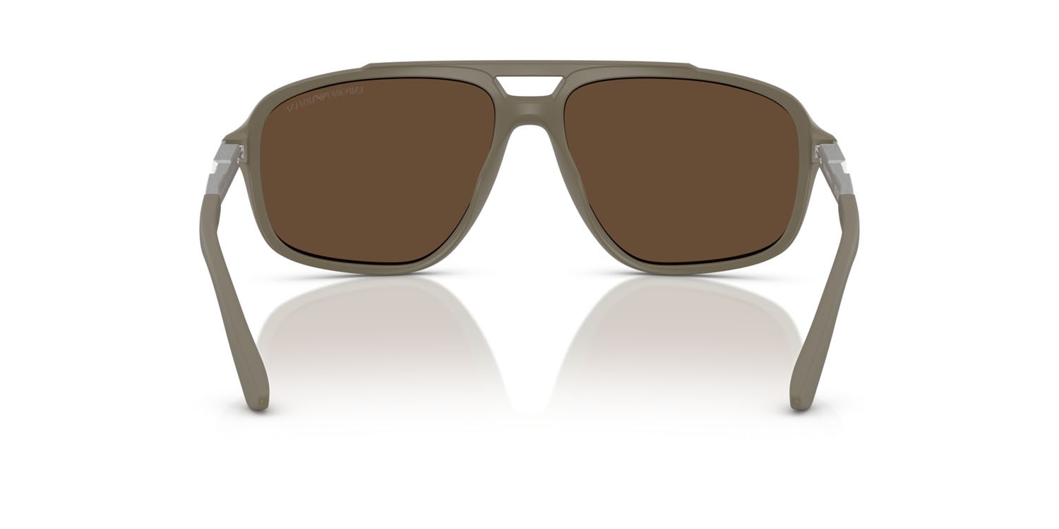 Occhiali da sole Emporio Armani EA 4236U (543773) colore beige opaco forma aviator lenti marrone scuro