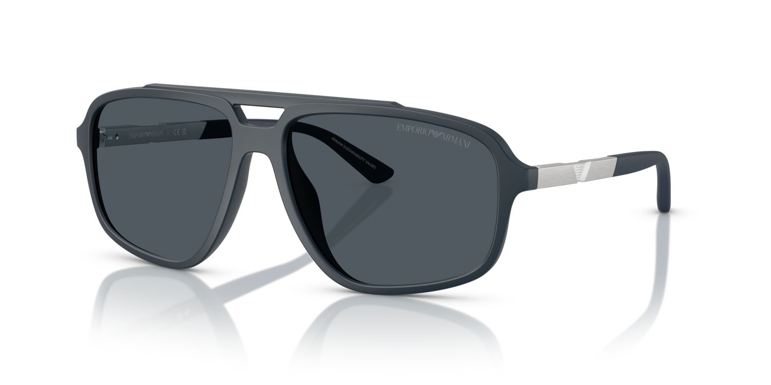 Occhiali da sole Emporio Armani EA 4236U (618987) colore blu scuro forma aviator lenti blu scuro