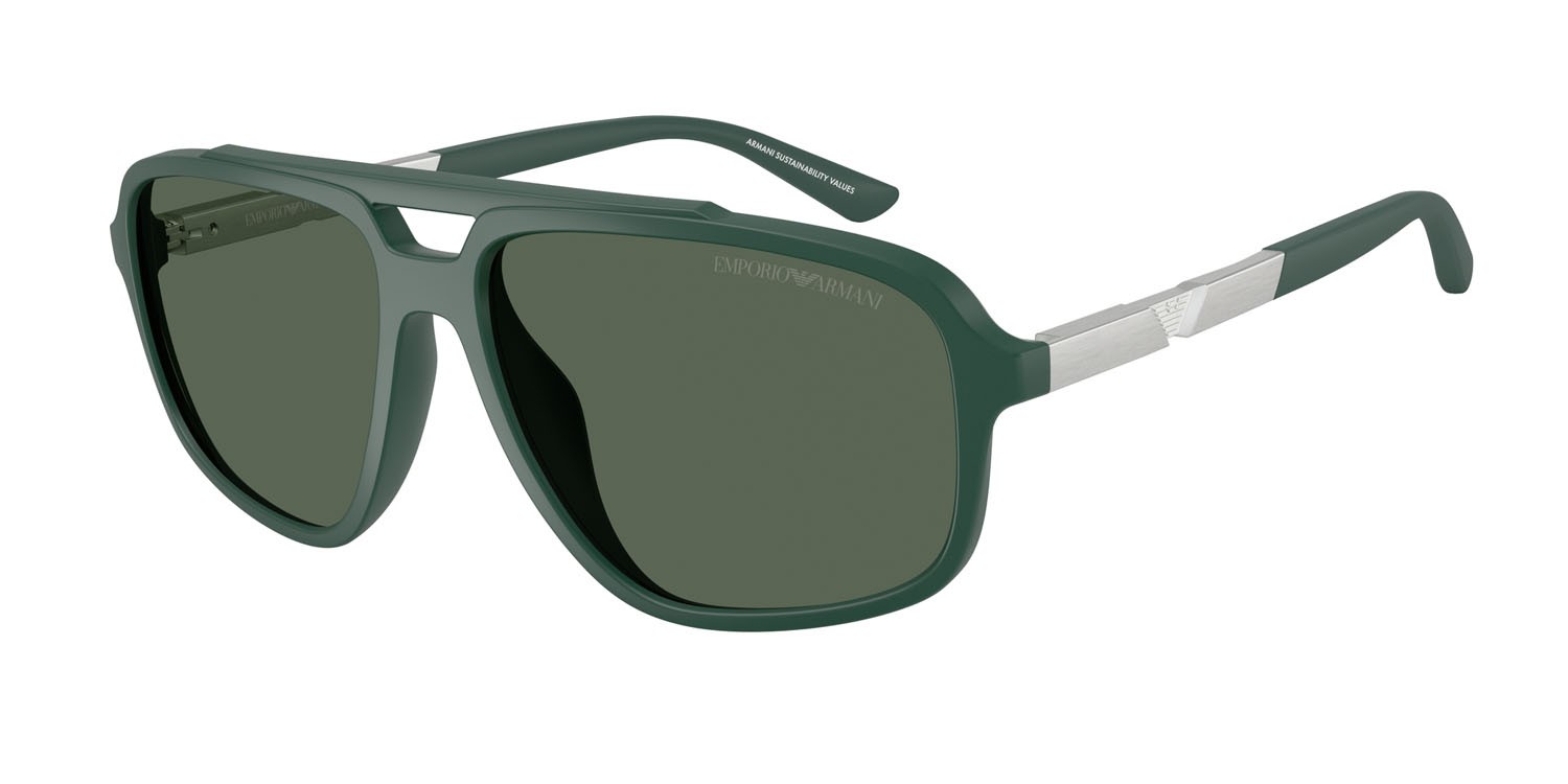 Occhiali da sole Emporio Armani EA 4236U (619071) colore verde scuro forma aviator lenti verde scuro